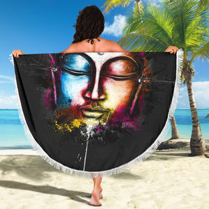 Abstract Buddha Face Beach Blanket