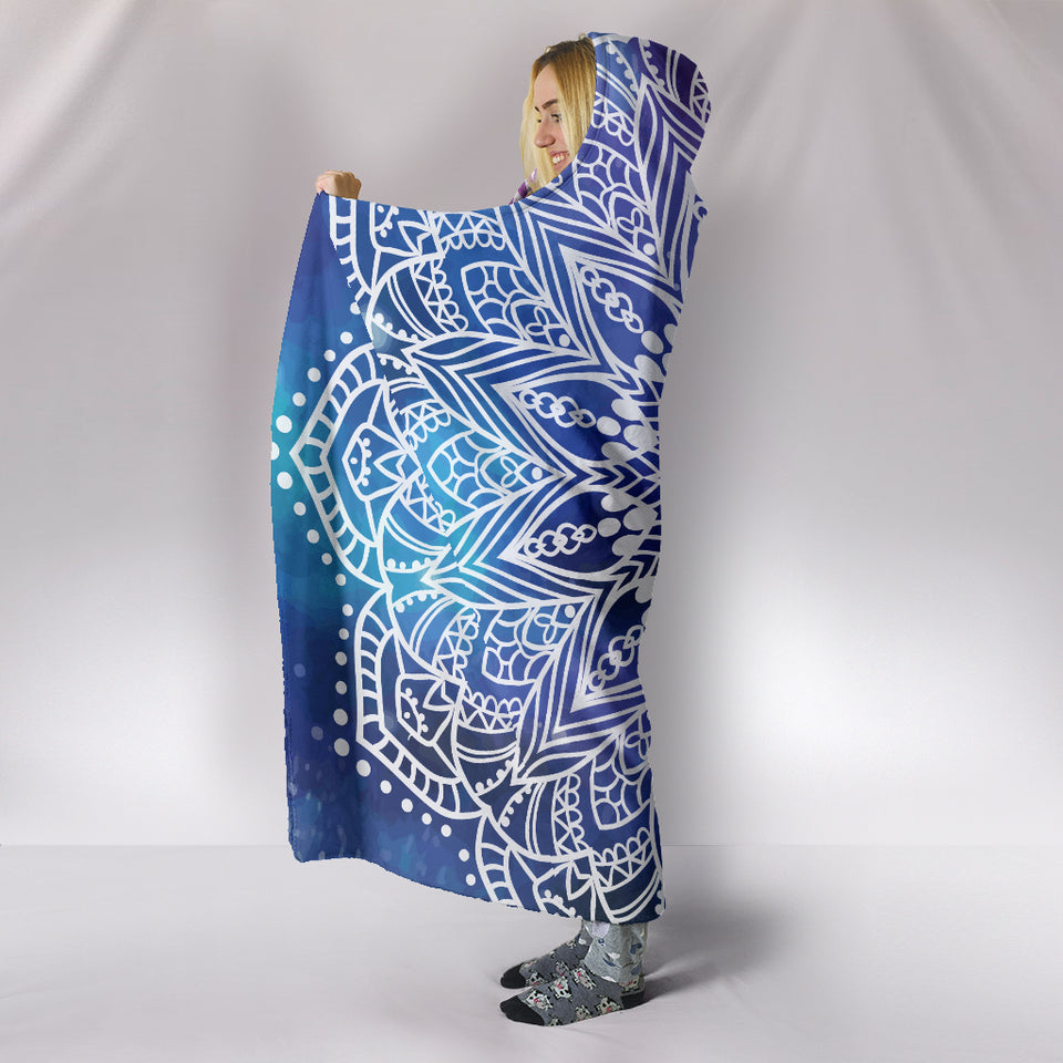 Yoga Mandala II Hooded Blanket