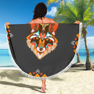Wolf Abstract Beach Blanket