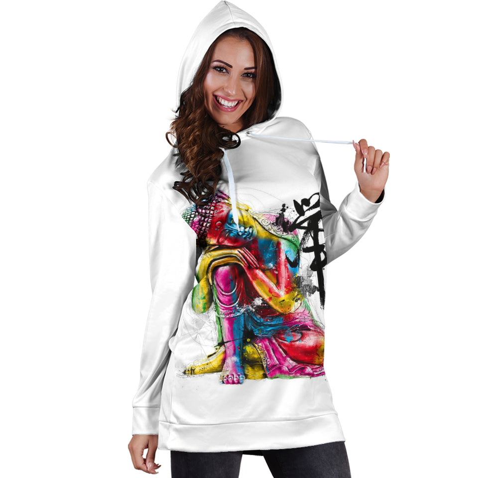 Abstract Buddha Hoodie Dress