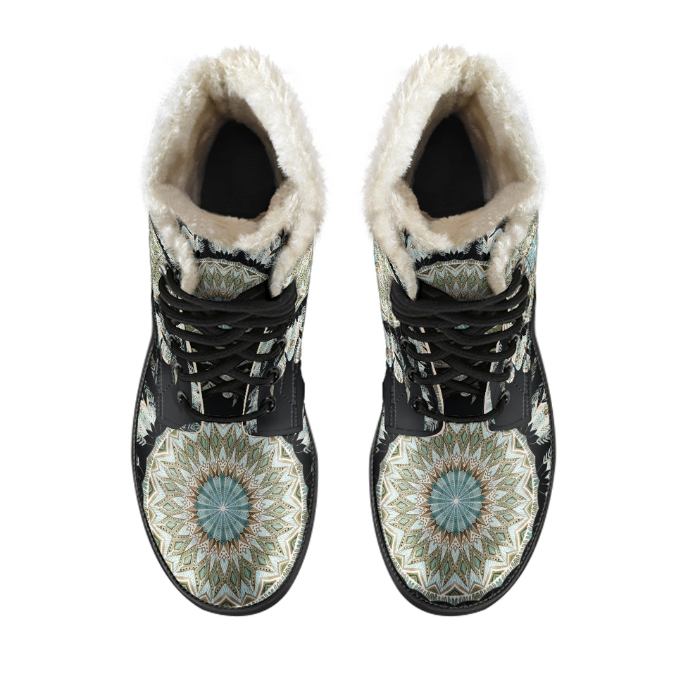 Mandala 3 Faux Fur Leather Boots