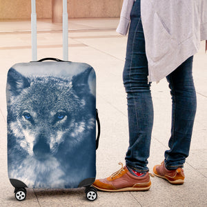 Blue Eyed Wolf Luggage Cover