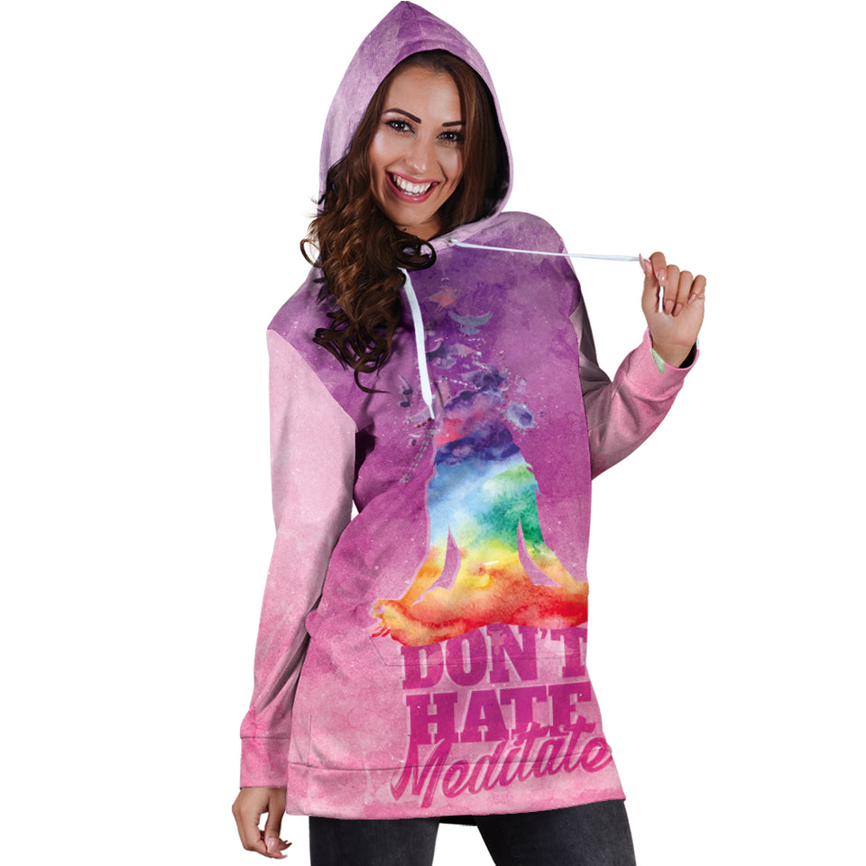 Don't Hate - Meditate Hoodie Dress