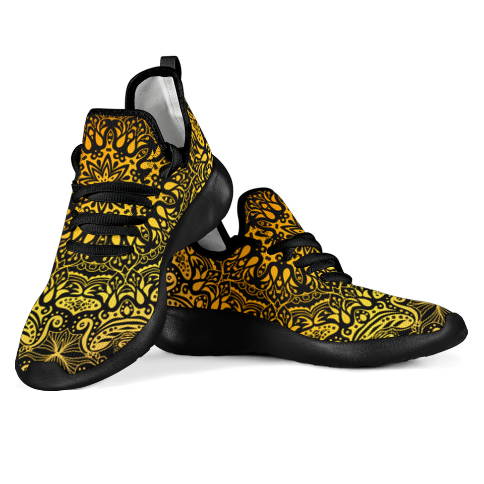 Golden Mandala Mesh Knit Sneaker