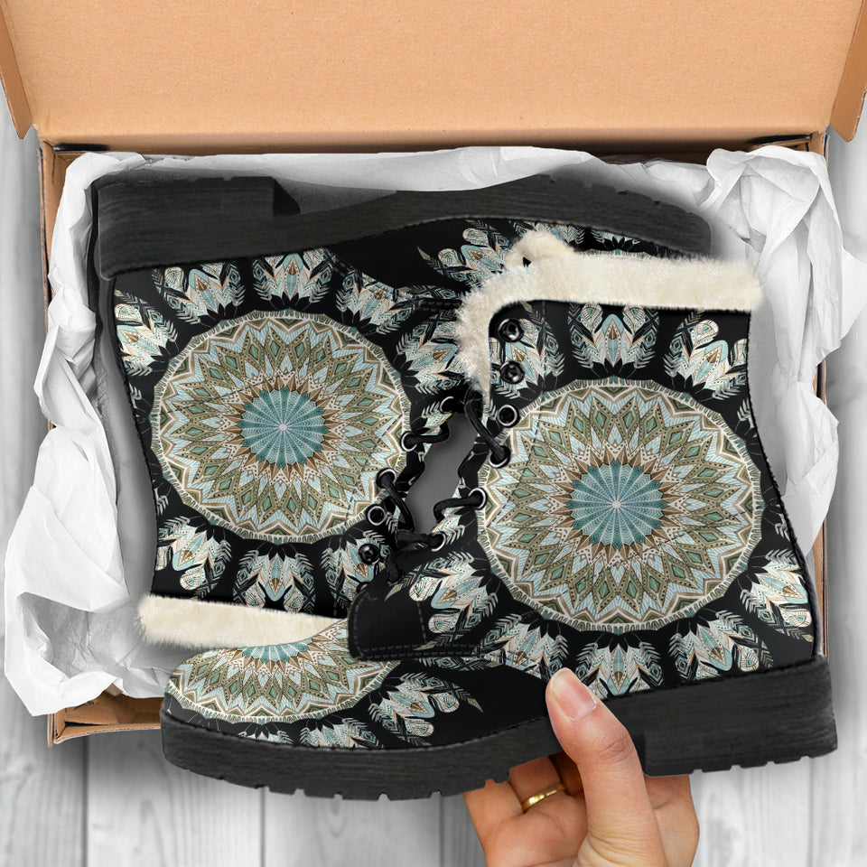 Mandala 3 Faux Fur Leather Boots