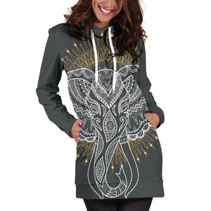 Abstract Elephant Hoodie Dress