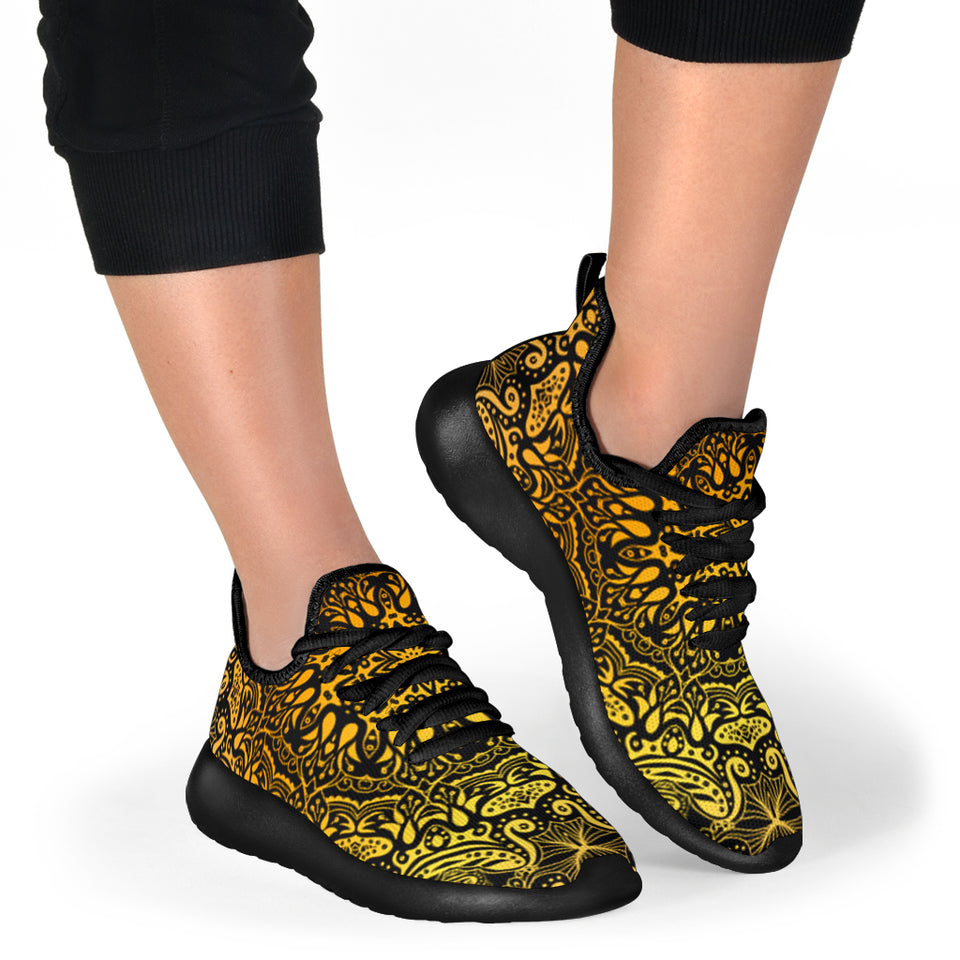 Golden Mandala Mesh Knit Sneaker