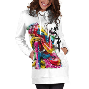 Abstract Buddha Hoodie Dress