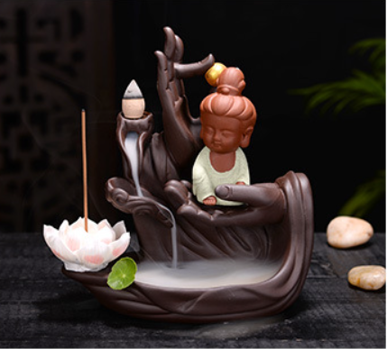 Little Monk Buddha Lotus Incense Burner