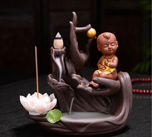 Little Monk Buddha Lotus Incense Burner