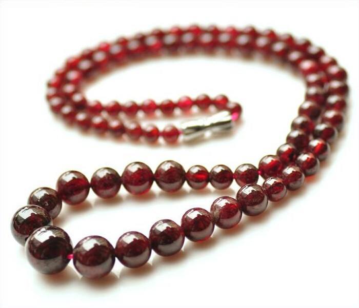 Natural Red Garnet Beads Necklace 20" - Hilltop Apparel - 1