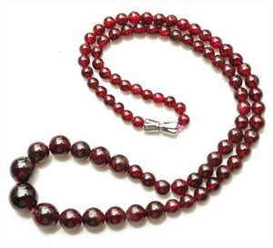 Natural Red Garnet Beads Necklace 20" - Hilltop Apparel - 2