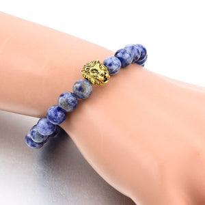 Natural Stone Gold Lion Bracelet. 4 Options. - Hilltop Apparel - 5