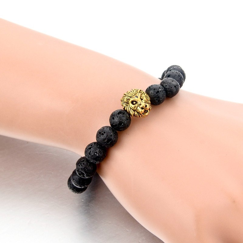 Natural Stone Gold Lion Bracelet. 4 Options. - Hilltop Apparel - 8