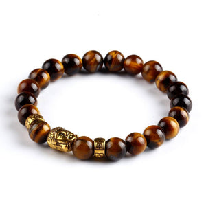 Natural Stone Onyx Bead Buddha Bracelets. 6 Colors. - Hilltop Apparel - 1