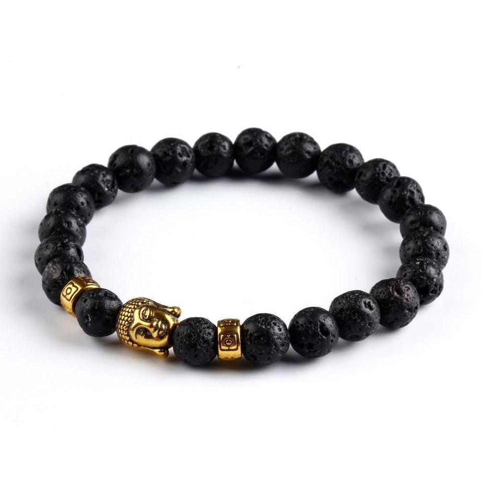 Natural Stone Onyx Bead Buddha Bracelets. 6 Colors. - Hilltop Apparel - 4