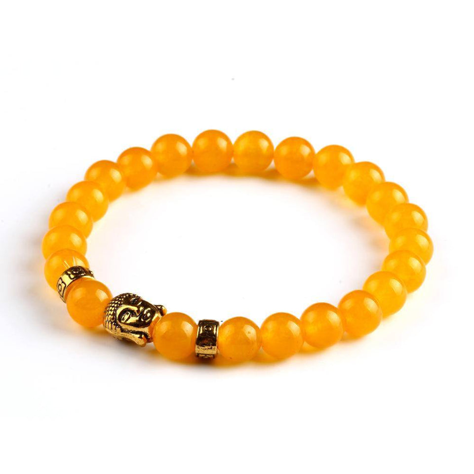 Natural Stone Onyx Bead Buddha Bracelets. 6 Colors. - Hilltop Apparel - 6