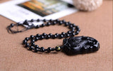 Necklace - Black Obsidian Baby Elephant Necklace