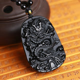 Necklace - Black Obsidian Dragon Necklace