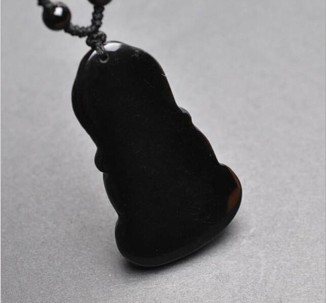 Necklace - Black Obsidian Shakya Muni Buddha Necklace