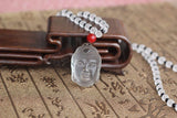 Necklace - Clear Crystal Quartz Buddha Head Necklace