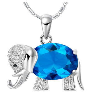 Necklace - Silver Plated & Crystal Elephant Necklace