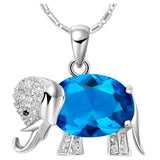 Necklace - Silver Plated & Crystal Elephant Necklace