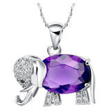 Necklace - Silver Plated & Crystal Elephant Necklace