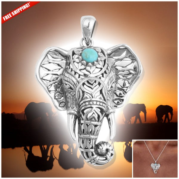 Necklace - Turquoise Elephant Necklace