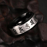 Meaeguet Traditional Om Mani Padme Hum Black Color Ring