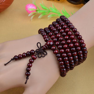 216 Beads Sandalwood Mala Bracelet/Necklace. 5 Colors. - Hilltop Apparel - 1