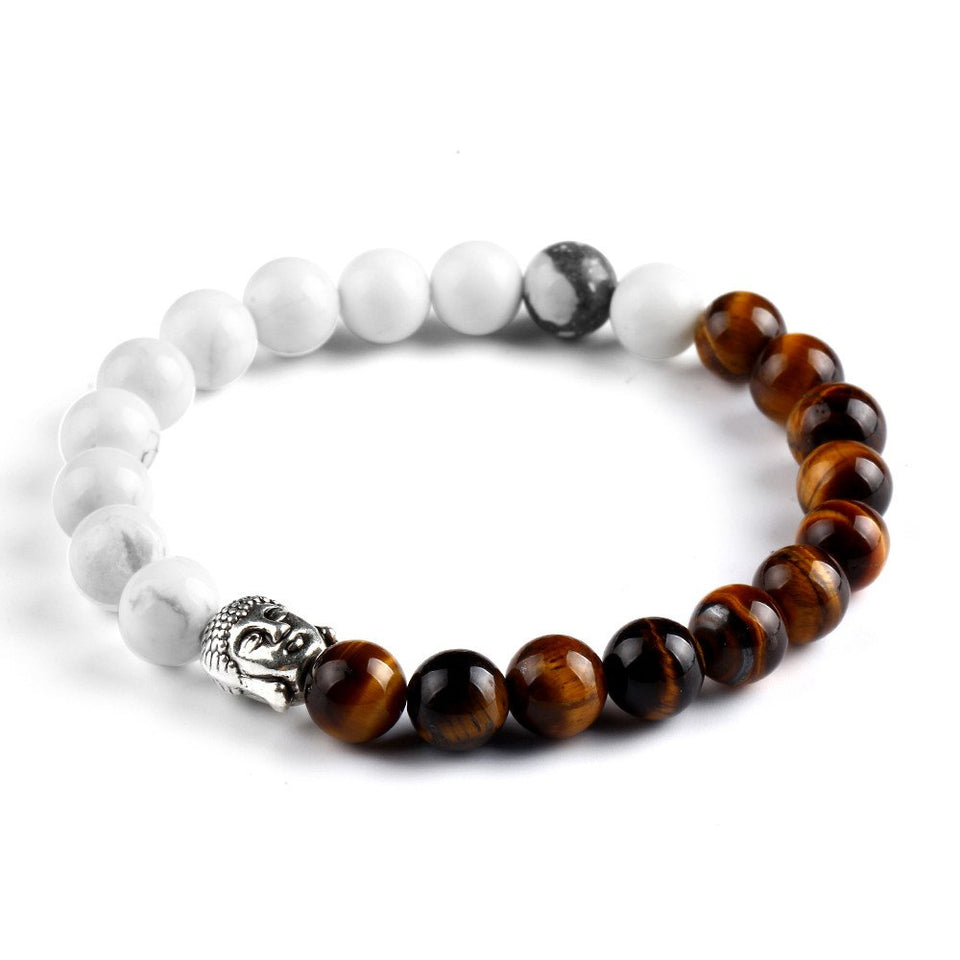 Natural Stone 2 Colors Buddha Bracelet. 5 Options. - Hilltop Apparel - 2