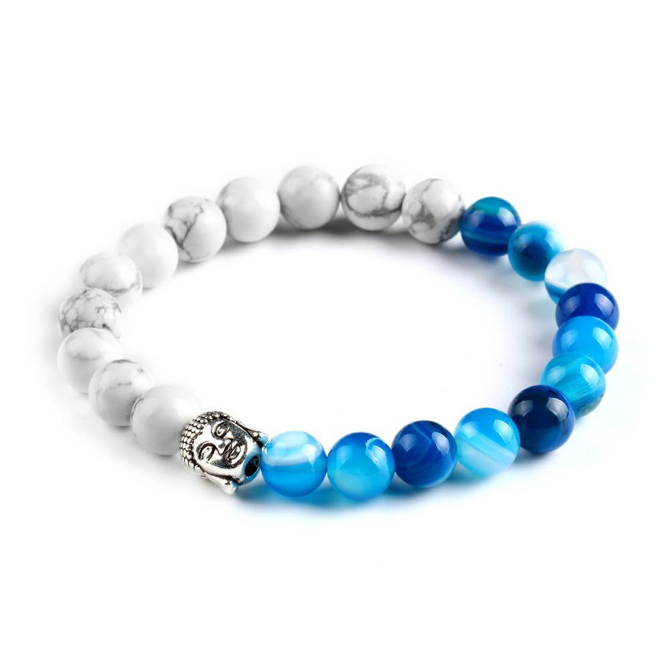 Natural Stone 2 Colors Buddha Bracelet. 5 Options. - Hilltop Apparel - 3