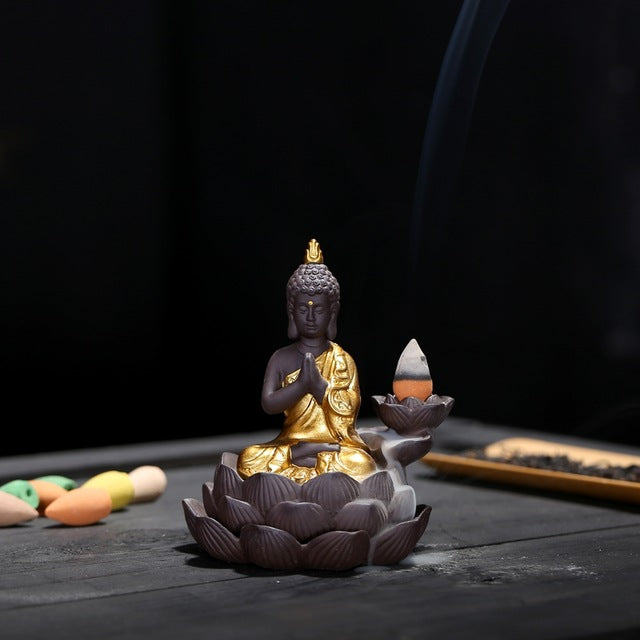 Golden Buddha Backflow Incense Burner