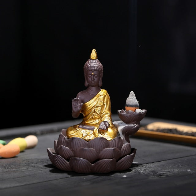 Golden Buddha Backflow Incense Burner