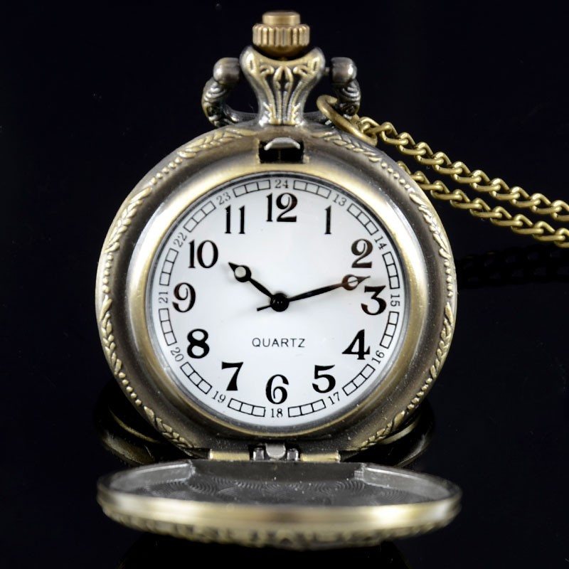 Vintage Bronze Buddha Pocket Watch Necklace - Hilltop Apparel - 2